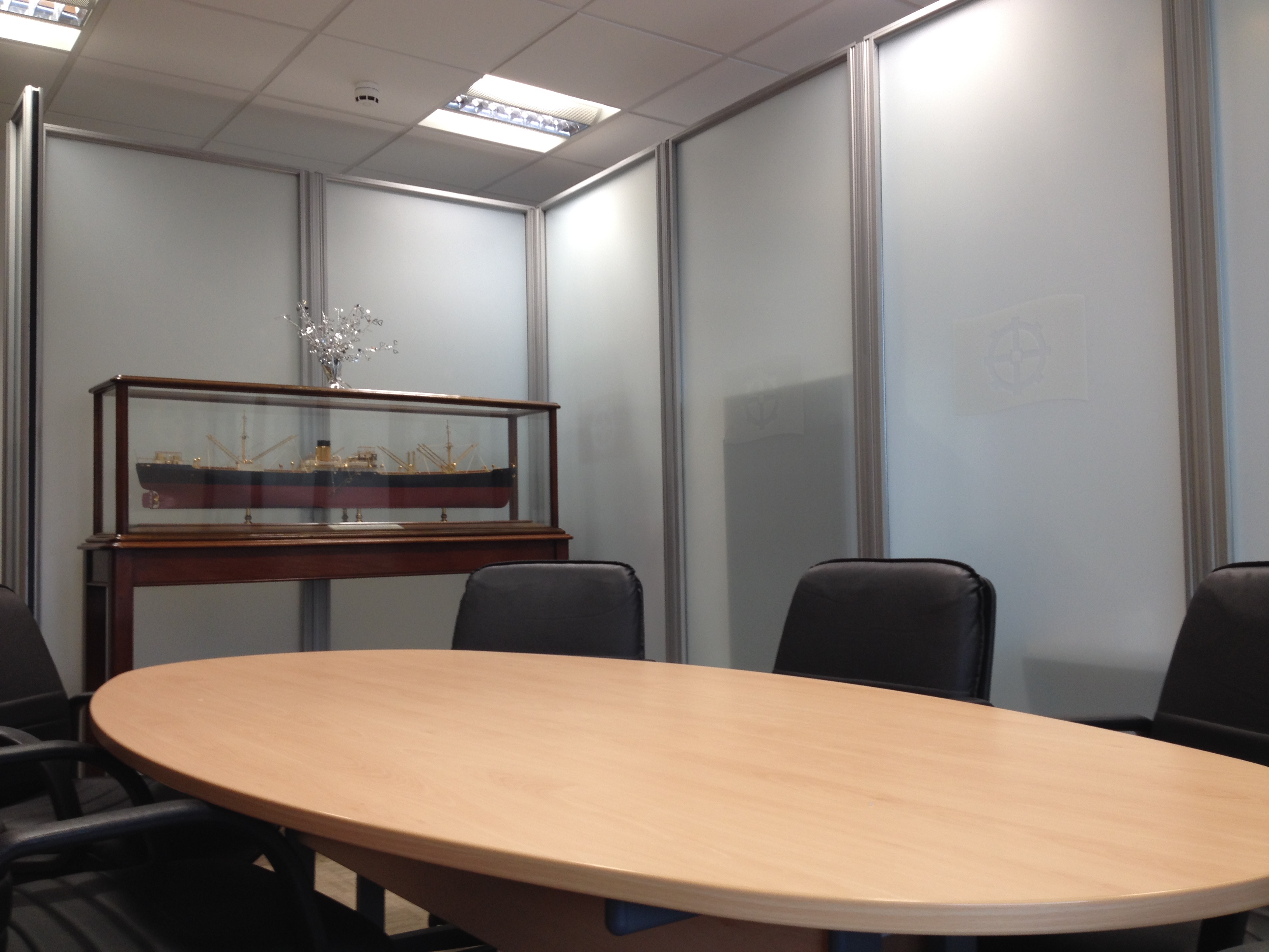 two way opaque privacy tinting film applied to internal office windows